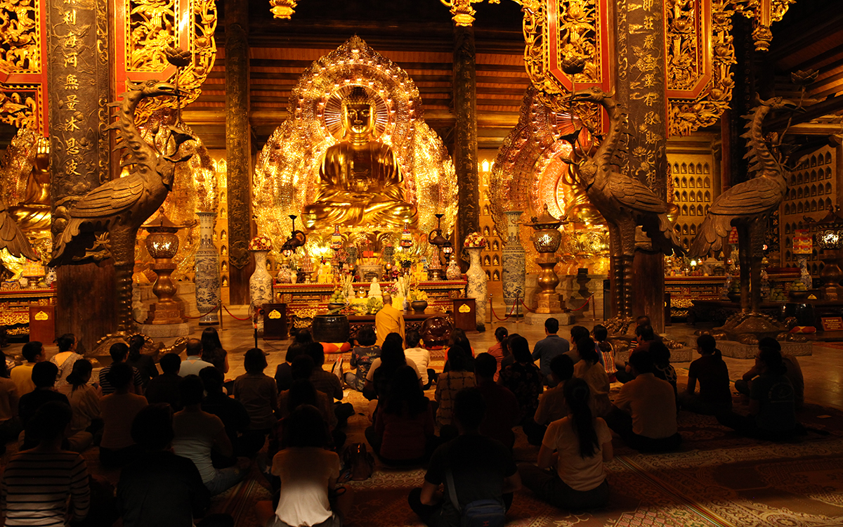 The indoctrination in Bai Dinh Pagoda