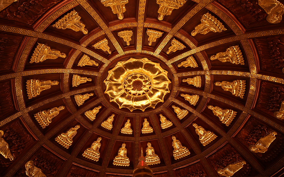 The ceiling of the stupa